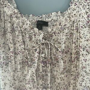 J. Crew Floral Women's Summer Dress - Cream and Purple